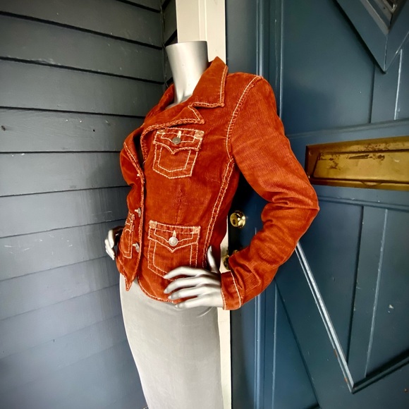 Burnt Orange Trucker Jean Jacket 